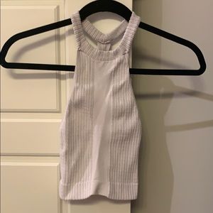 Free People white high neck cropped tank XS/S